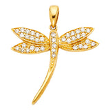 14KY CZ Dragonfly Pendant (PT1742)
