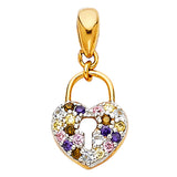 14K 2T CZ Multi Lock Pendant (PT1761)