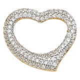 14K 2T CZ Heart Pendant (PT1771)