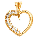 14KY CZ Heart Pendant (PT1772)