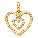 14KY CZ Heart Pendant (PT1773)