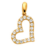 14KY CZ Heart Pendant (PT1775)