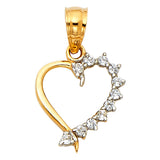 14KY CZ Heart Pendant (PT1779)