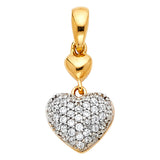 14K 2T CZ Heart Pendant (PT1780)