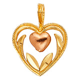 14K 2T Heart Pendant (PT1792)