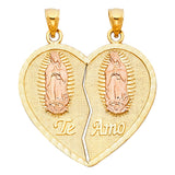 14K 2T Te Amo Heart 2 Piece Pendant (PT1803)