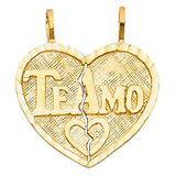 14KY Te Amo Heart 2 Piece Pendant (PT1807)