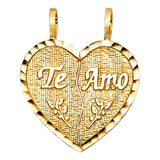 14KY Te Amo Heart 2 Piece Pendant (PT1809)