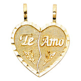 14KY Te Amo Heart 2 Piece Pendant (PT1811)