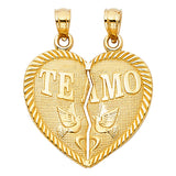 14KY Te Amo Heart 2 Piece Pendant (PT1812)