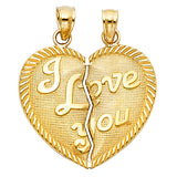 14KY Te Amo Heart 2 Piece Pendant (PT1815)