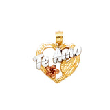 14K 3C Te Amo Heart Pendant (PT1858)
