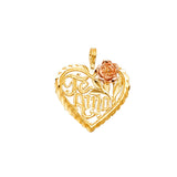 14K 2T Te Amo Heart Pendant (PT1859)