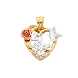 14K 3C CZ 15 Years Heart Pendant (PT1864)