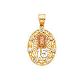 14K 3C CZ 15 Years Pendant (PT1881)
