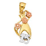 14K 3C 15 Years Heart Pendant (PT1914)