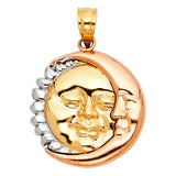 14K 3C Moon & Sun Pendant (PT1935)