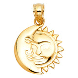 14K 3C Moon & Sun Pendant (PT1936)
