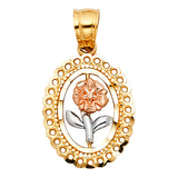 14K 3C Rose Pendant (PT1950)