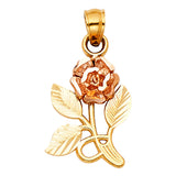 14K 2T Rose Pendant (PT1952)