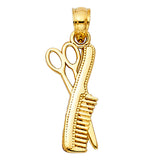 14KY Scissors & Comb Pendant (PT1994)