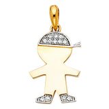 14K 2T CZ Boy Pendant (PT2002)