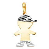 14K 2T Boy Pendant (PT2006)