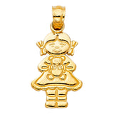 14KY Girl with Doll Pendant (PT2016)