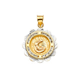 14K 2T CZ Baptism Medal Pendant (PT2272)