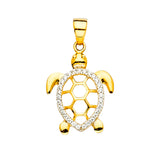 14K 2T Turtle Pendant (PT2331)