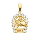 14KY CZ Horse Shoe Pendant (PT2340)