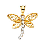 14K 2T Dragon Fly Pendant (PT2359)