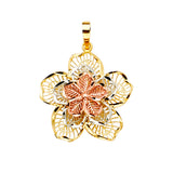 14K 3C Filigree Flower Pendant (PT2361)