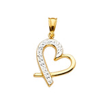 14K 2T Heart Pendant (PT2368)