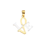 14K 2T Love Pendant (PT2371)
