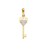 14KY CZ Key Pendant (PT2372)
