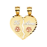 14K 3C Te Amo Pendant (PT2374)