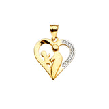 14KY Mom & Child CZ Pendant (PT2385)