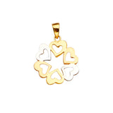 14K 3C 6Hearts Pendant (PT2386)