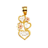 14K 3C #1 Mom Pendant (PT2389)