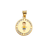 14KY CZ Enamel Boyl Pendant (PT2400)