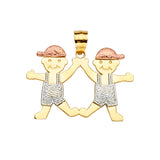 14K 3C Boy-Boy Pendant (PT2406)