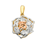 14K 3C 15 Years Flower Pendant (PT2510)