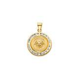 14KY CZ Round Medusa Pendant (PT2525)