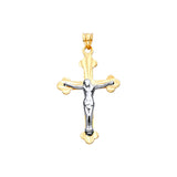 14K 2T DC Cross with Jesus (PT2529)