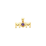 14KY Mom Pendant with CZ (PT2543)