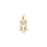 14KY CZ Owl Pendant (PT2552)