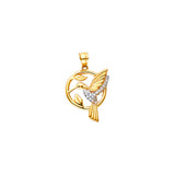 14KY CZ Humming Bird Pendant (PT2555)