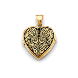 Gold with Black Heart Locket