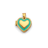 Gold and Turqoise Heart Locket